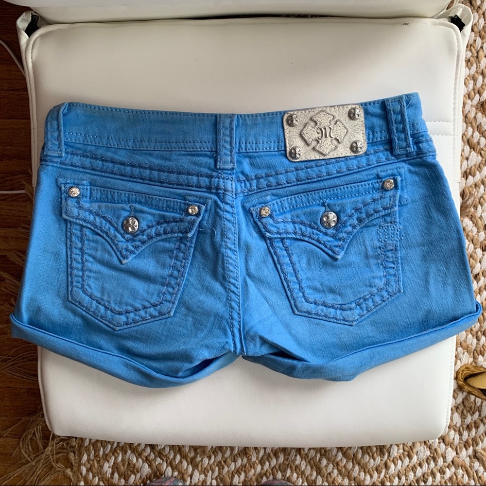 Miss Me Bright Blue Denim Jean Shorts